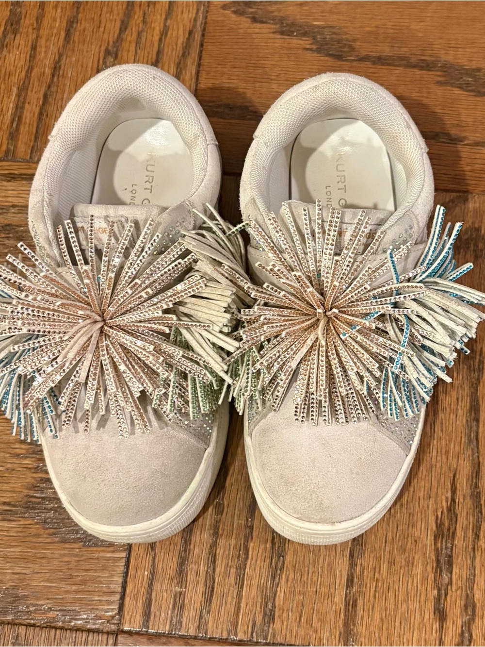 Kurt Geiger Kids Laney Fringe SneakerSlip-On with Multicolor Pom Tassel